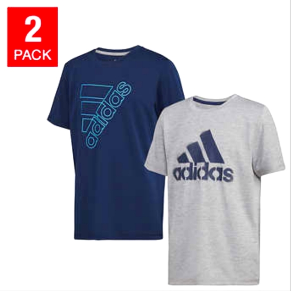Adidas 2 pack Youth Active t-shirt Sports tee size 7/8 - Picture 1 of 2